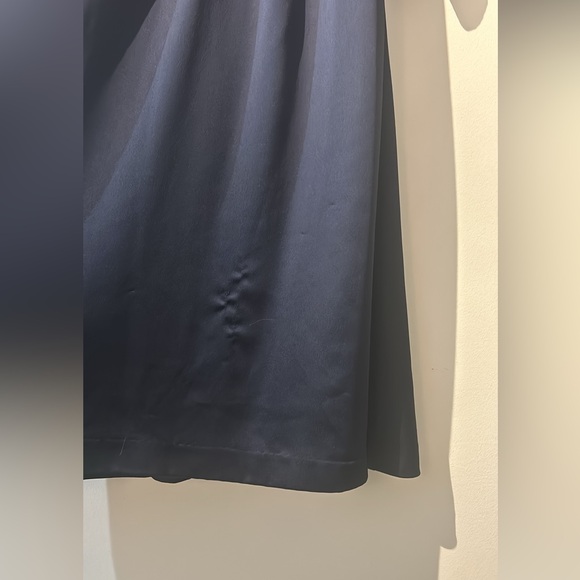 J.Crew Navy Satin Button-Front A-Line Midi Dress - Picture 10 of 10